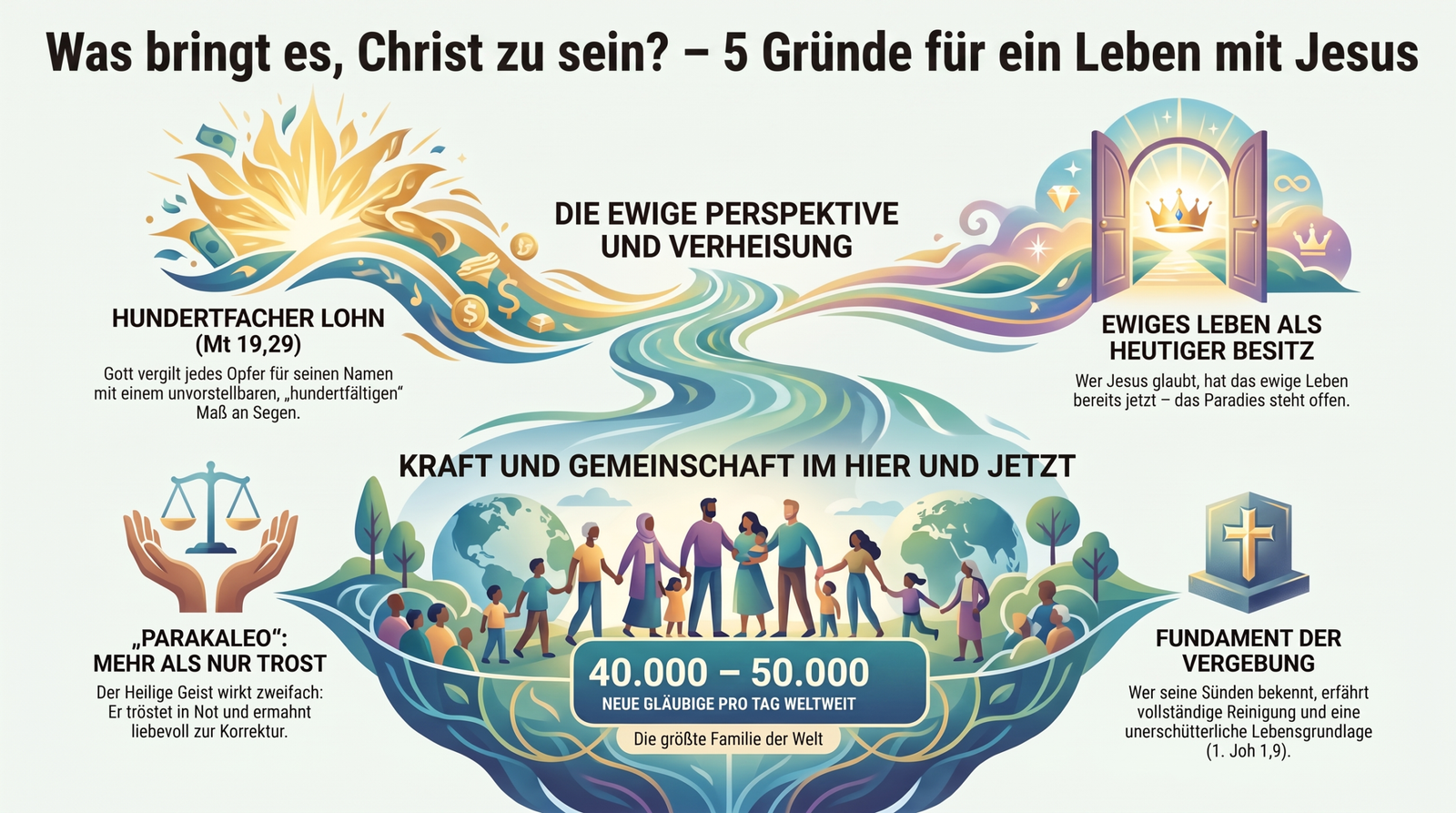 Infografik - 5 Gründe als Christ für ein Leben mit Jesus