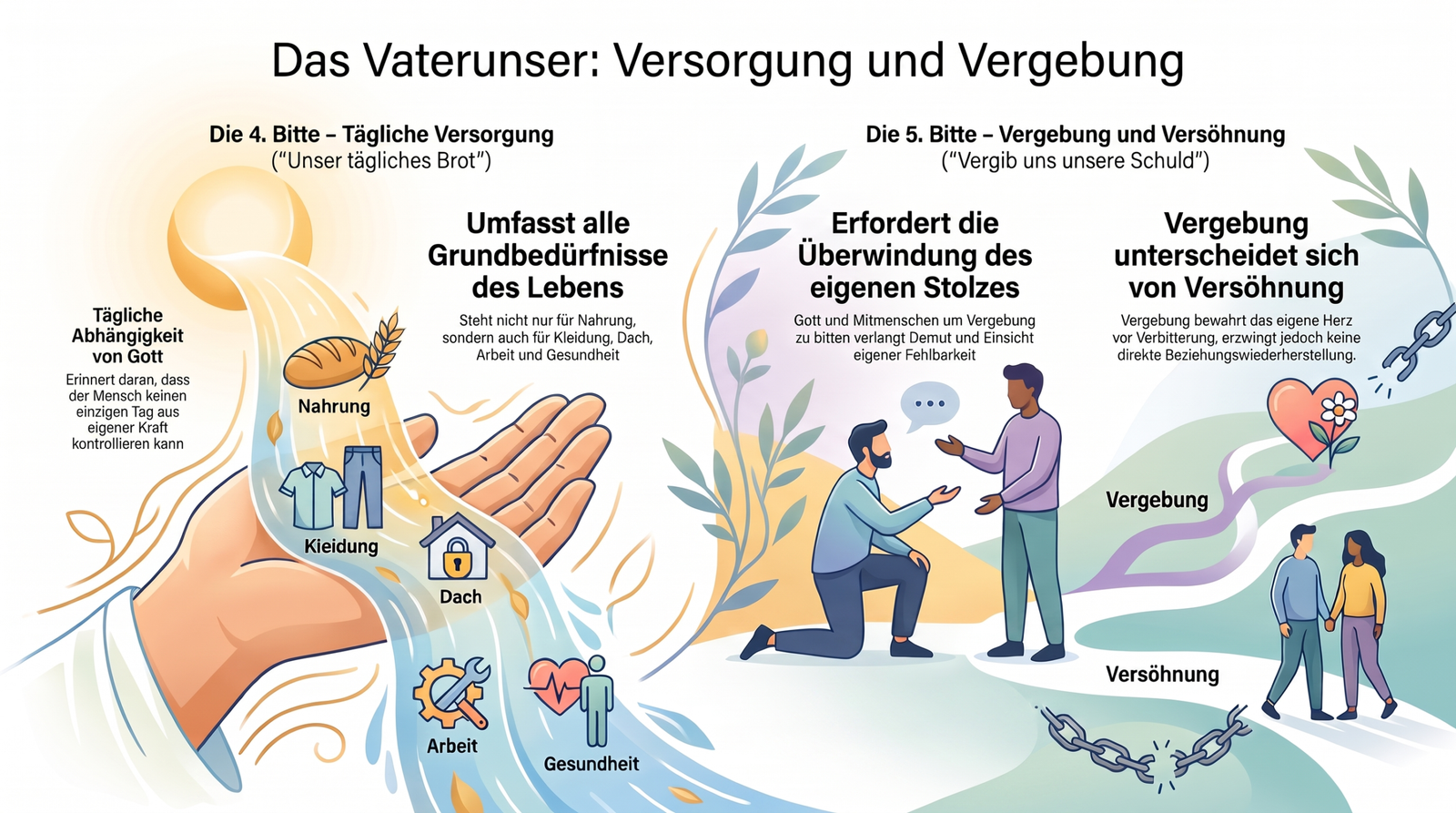 Infografik zum Thema:  Das Vaterunser tägliches Brot und Vergebung